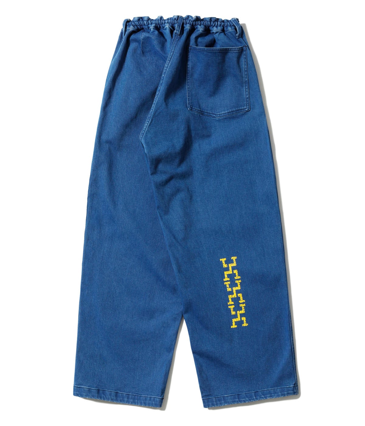 MODUCT CHINO DENIM SCRAB PANTS with CRACK PRINT AGING MODEL