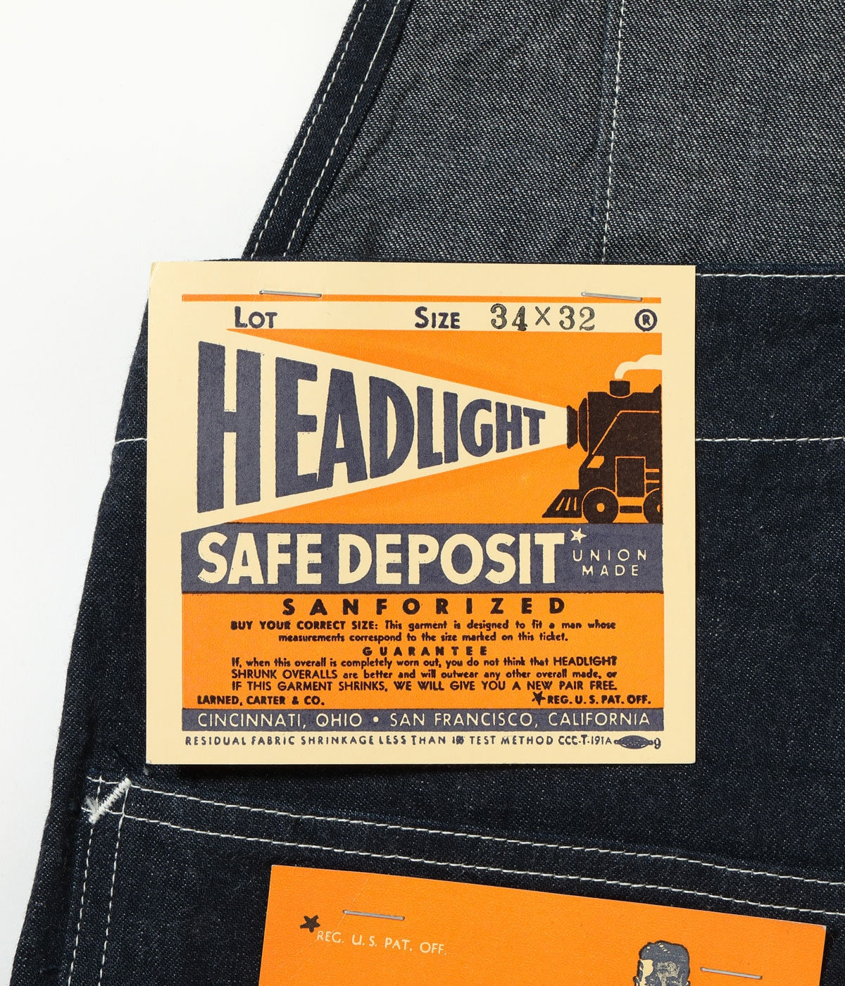 HEADLIGHT 11oz. BLUE DENIM LOW BACK OVERALLS