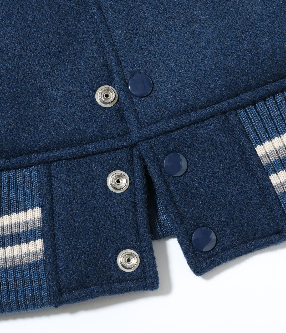30oz. WOOL MELTON AWARD JACKET “BLUE PECKERS” (NAVY)