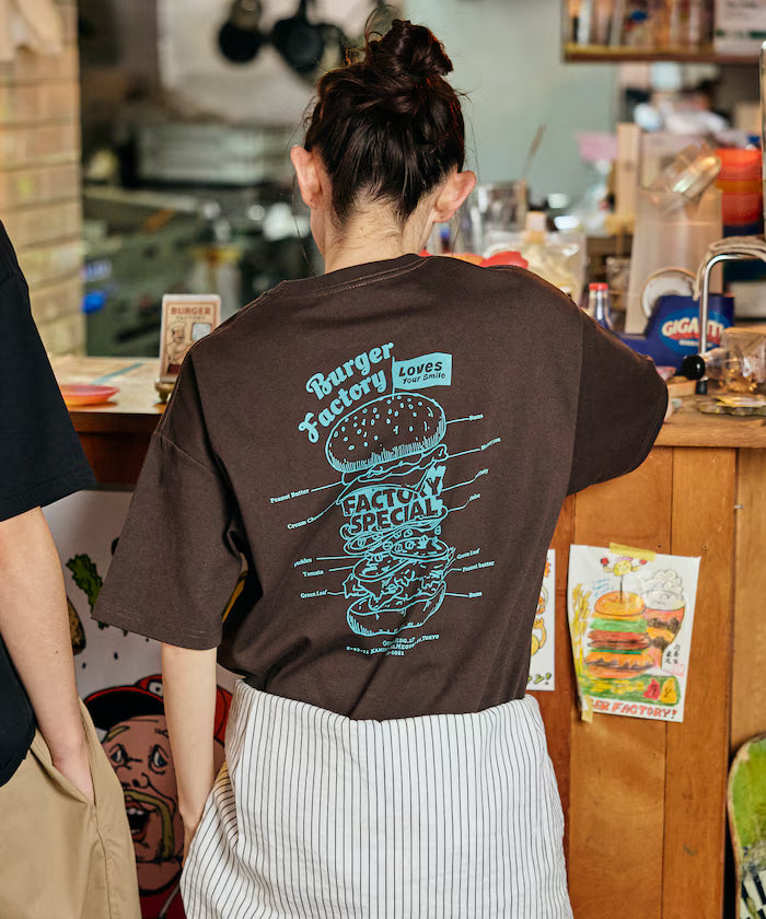 Burger Factory × FREAK'S STORE/ Burger Factory Limited Big Silhouette Back Print Crew Neck T-shirt 【Limited Edition】