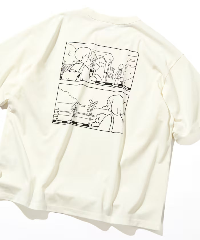 tombonia/Tombonia Back Print Crew Neck T-Shirt/Boy Meets Girl - White