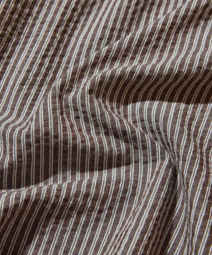 FREAK'S STORE for BEACH & FES Seersucker Spindle Regular Collar Short Sleeve Shirt