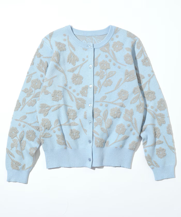 Flower Jacquard Knit Cardigan