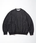 Merino Wool＋Cotton Loop Back heather Sweatshirt - Black