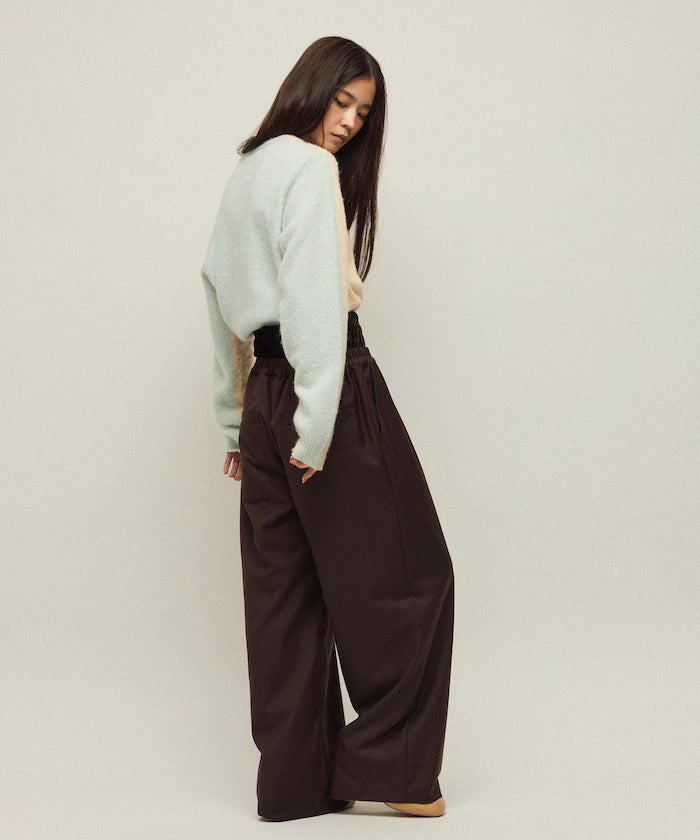 Alpaca Blend Bicolor Knit Pullover