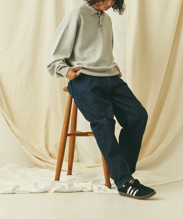 Relax Fit Relax Fit Sweat-like Polo Collar Knit [Limited Edition]