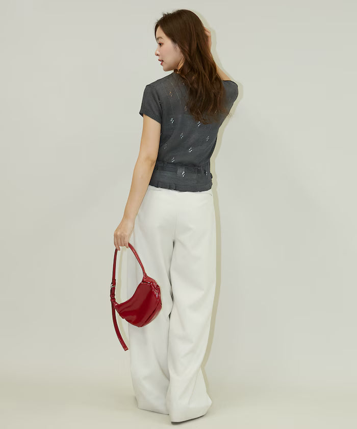 Linen Touch Eyelet Knit Cardigan Limited Edition