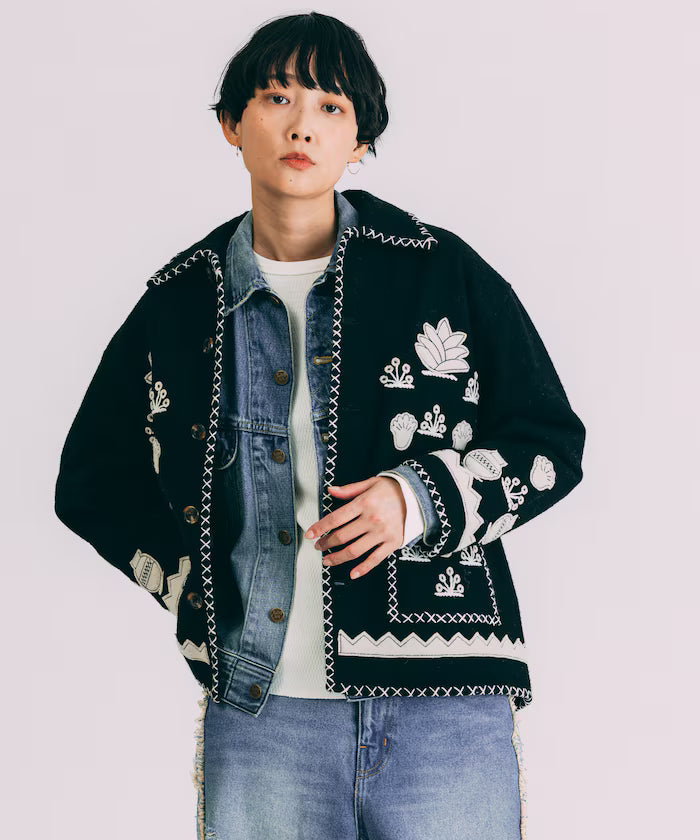 Indian Embroidery Wool Mexican Jacket