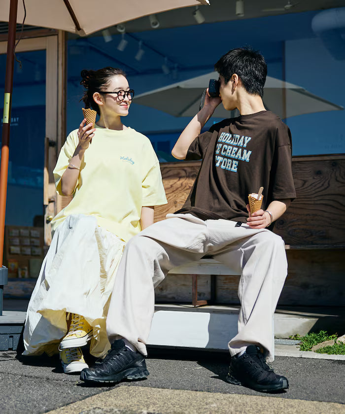 HOLIDAY ICECREAM×FREAK'S STORE Collaboration Big Silhouette Back Print Crew Neck T-Shirt [Limited Edition]