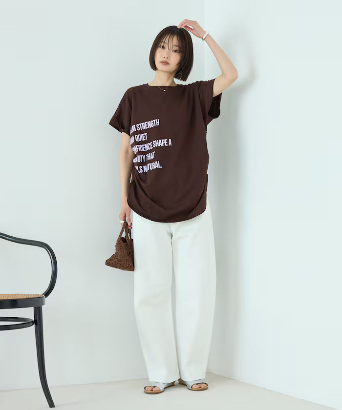 Organic Cotton Shirring Logo T-Shirt