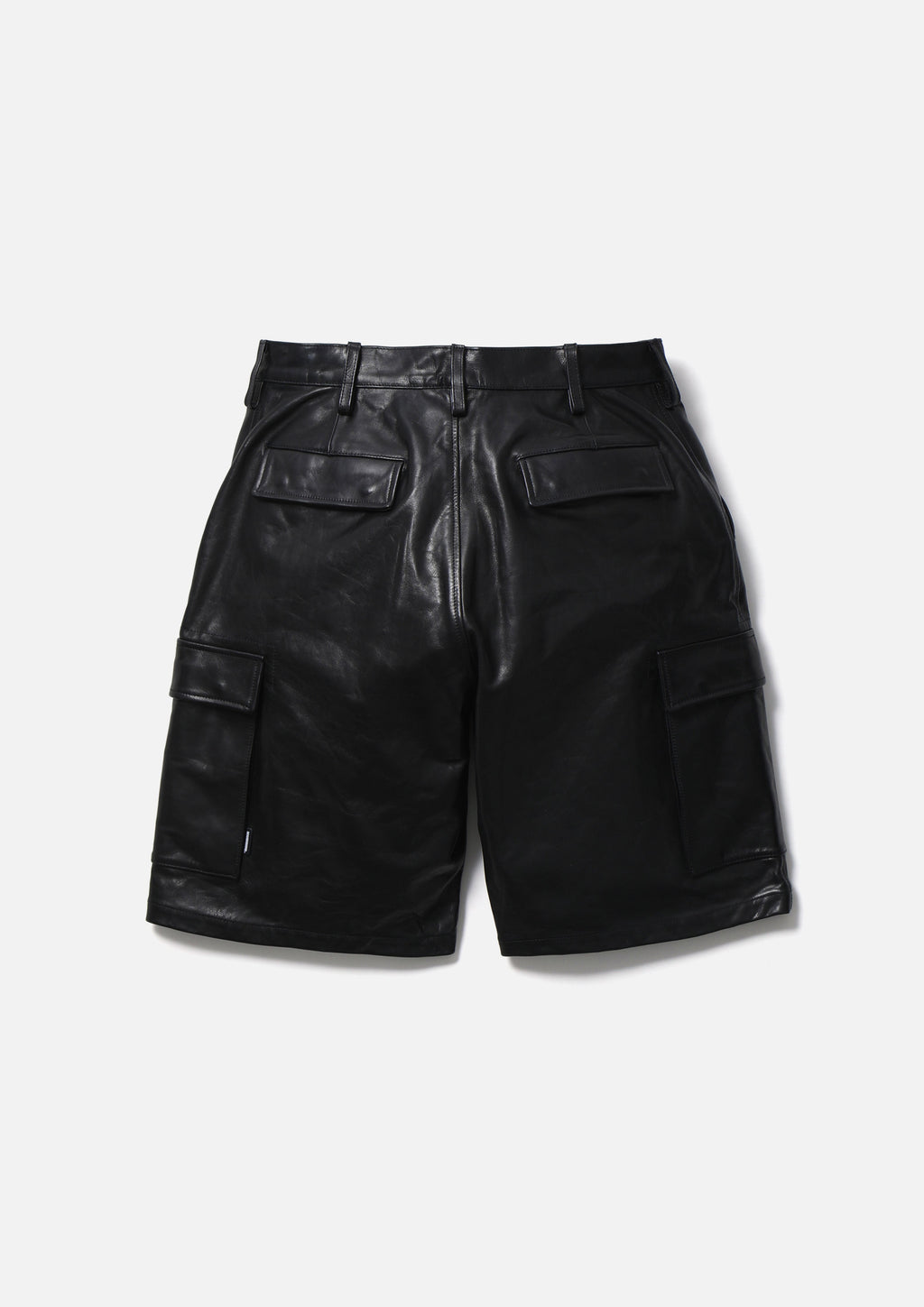 Leather Cargo Short Pants