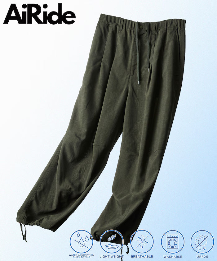 AiRide/Air Ride Wide Silhouette Pocketable Circus Pants/Quick Dry/UV Cut 【Limited Edition】 - Olive