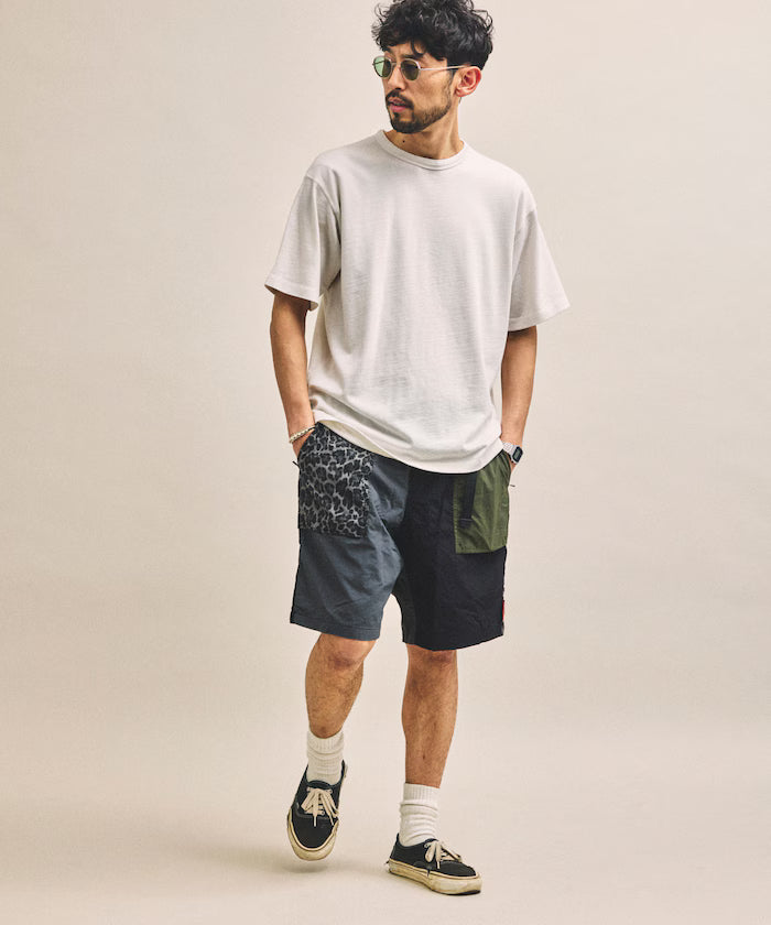 Relaxed Fit Recycled Nylon Webbing Belt Shorts