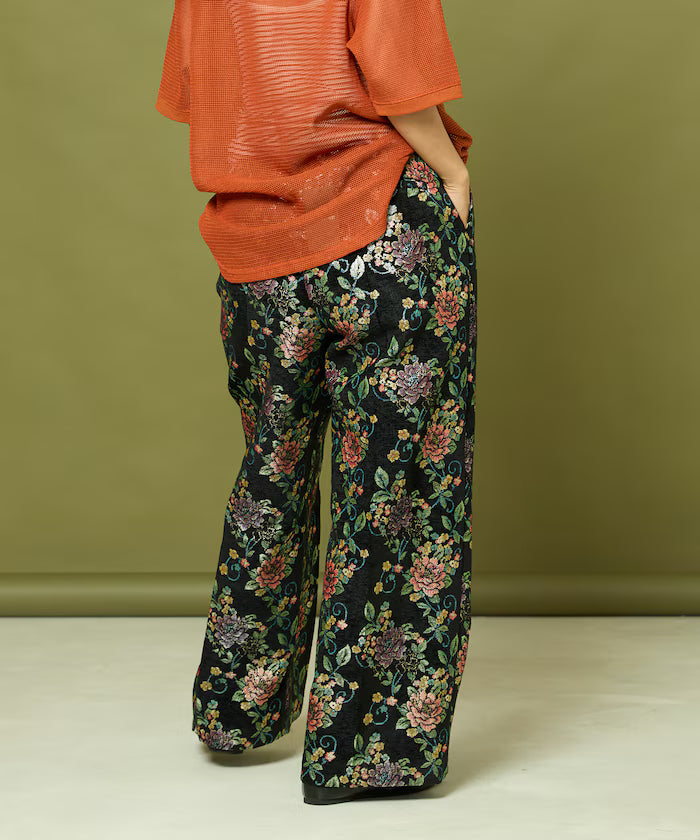 Flower Jacquard Wide Pants