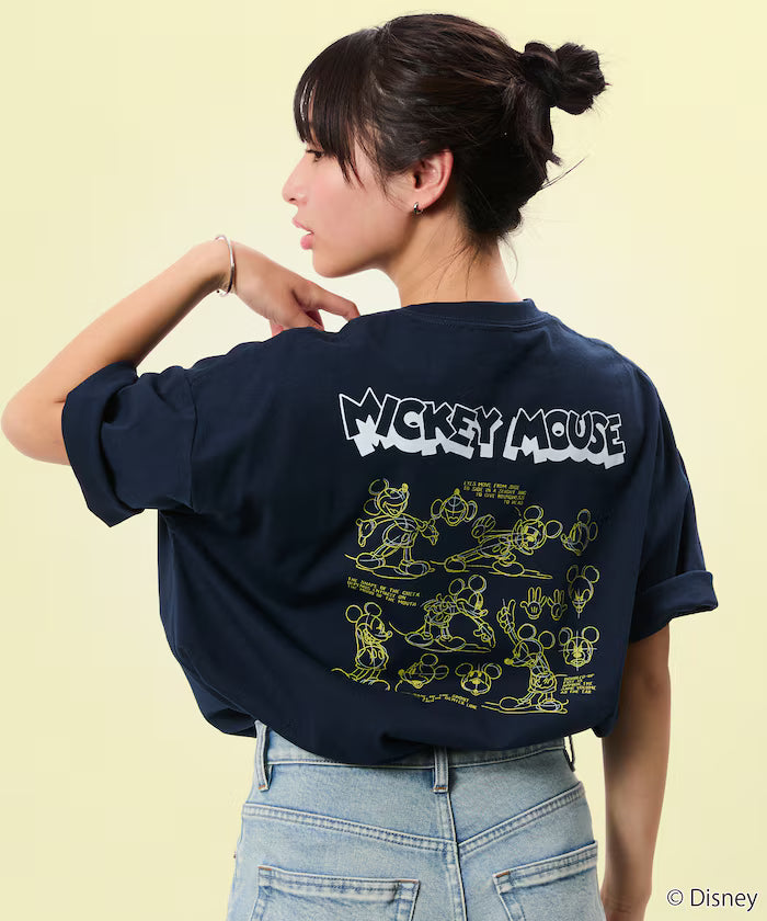 Limited Edition DISNEY Mickey Mouse Monochrome Back Print Crew Neck T-Shirt