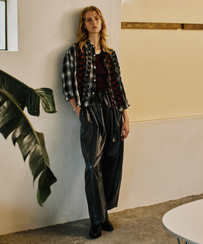 Leatherette Easy Tuck Pants
