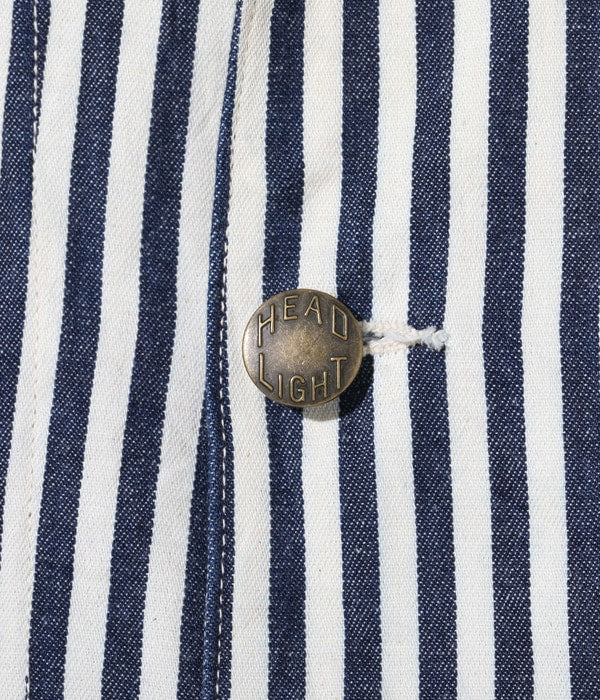 HEADLIGHT × FICTION ROMANCE NOS 7oz. 1/4" INDIGO STRIPE WORK COAT