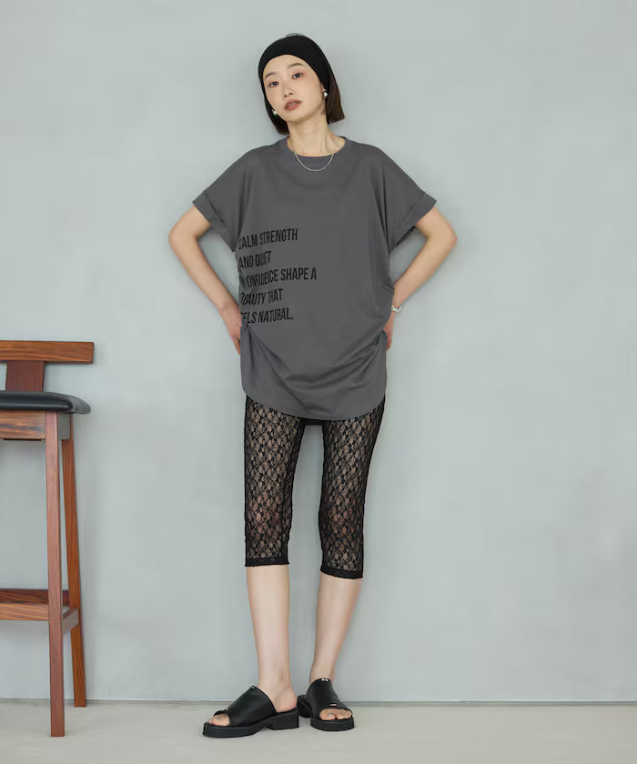 Organic Cotton Shirring Logo T-Shirt
