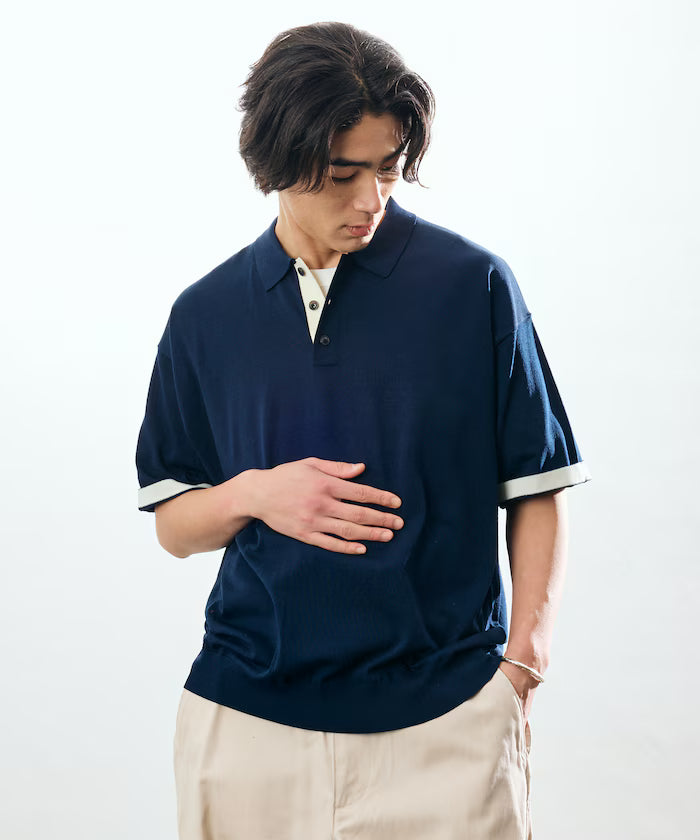 Relax Fit Relax Fit Cool Touch Color Block Knit Polo Shirt [Limited Edition]