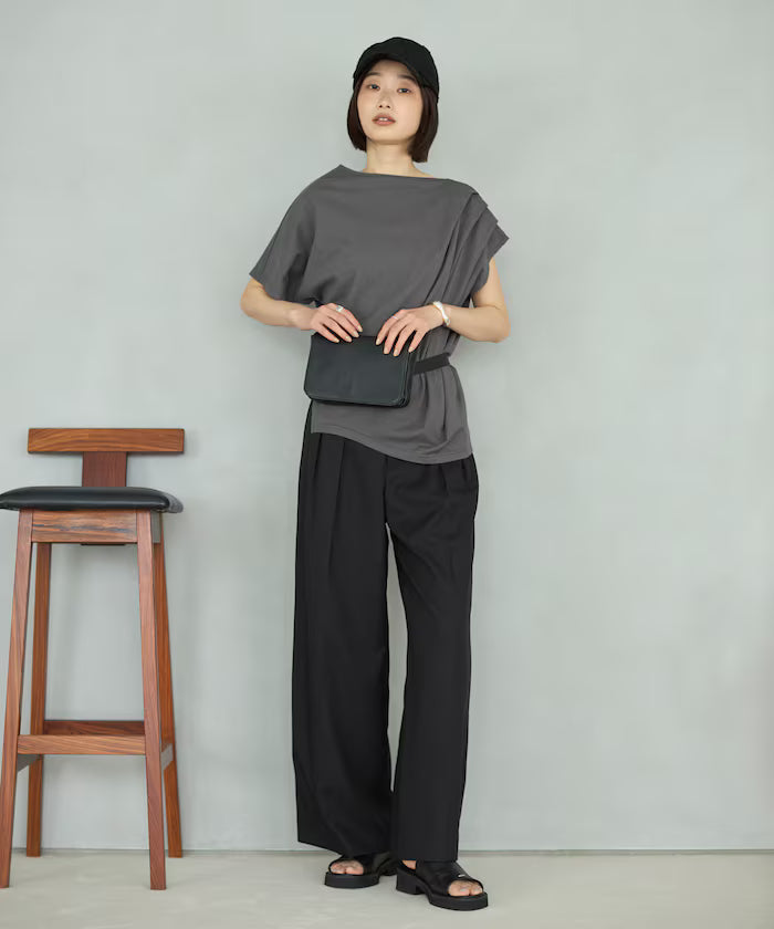 Organic Cotton Asymmetrical Draped Top