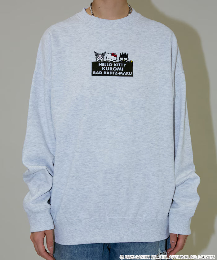 "SANRIO/Sanrio" Flock & Embroidery Art Sweat