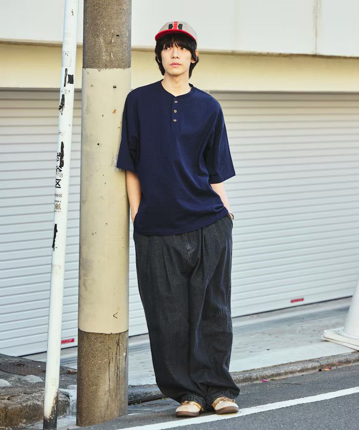 9 oz Heavyweight Big Silhouette Henley Neck T-Shirt/Heavyweight 【Limited Edition】