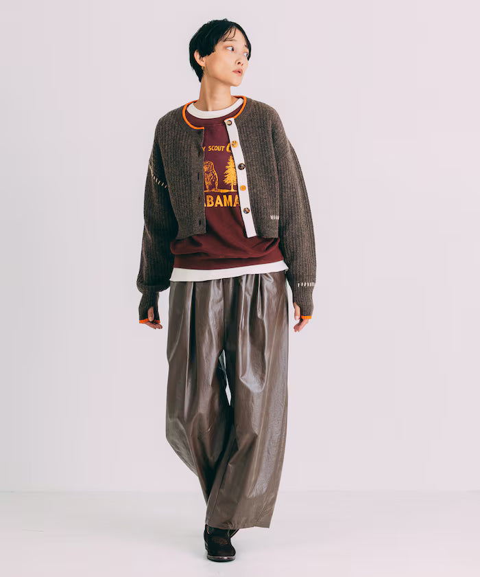 Leatherette Easy Tuck Pants