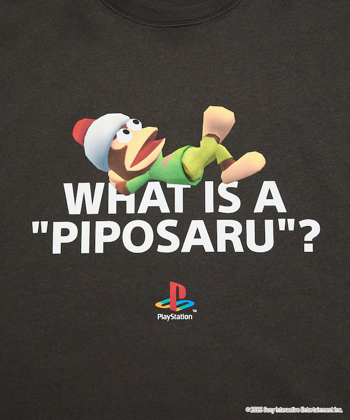 Big Silhouette Crew Neck Print T-shirt/PlayStation Sarugatchi/WHAT IS A PIPOSARU 【Limited Edition】