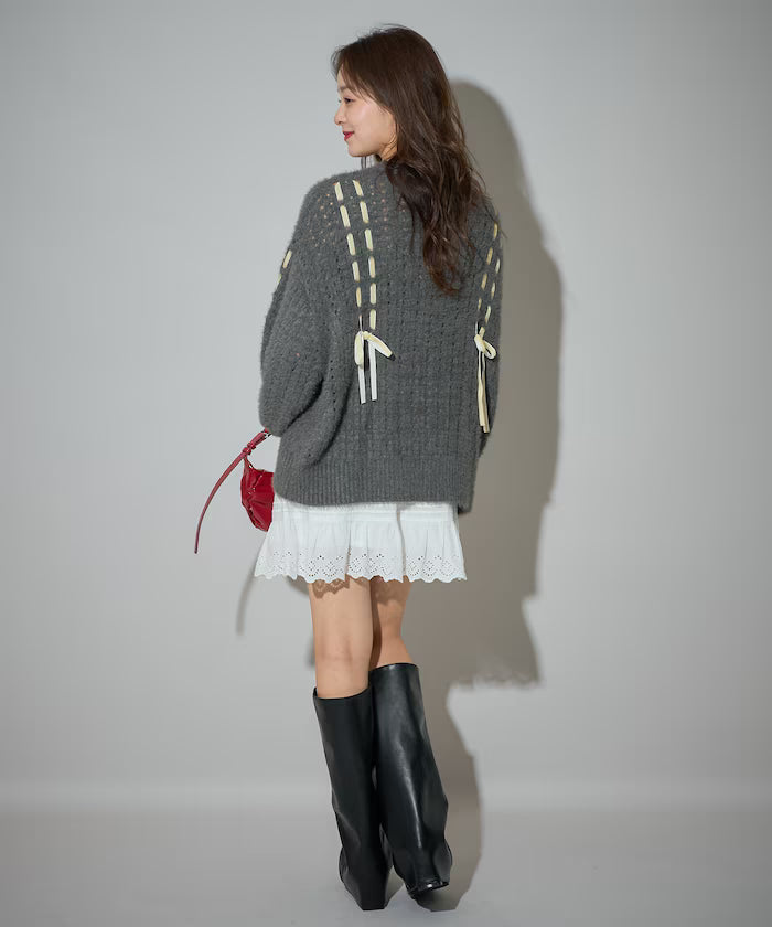 Velvet Ribbon Woven Feather Knit Limited Edition