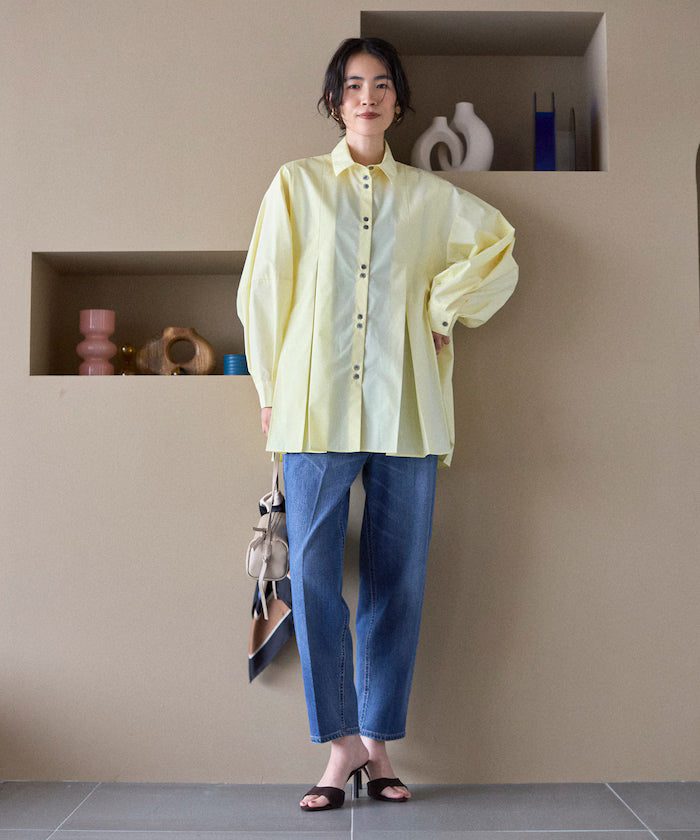 Box Stacked Balloon Sleeve Long Sleeve Shirt