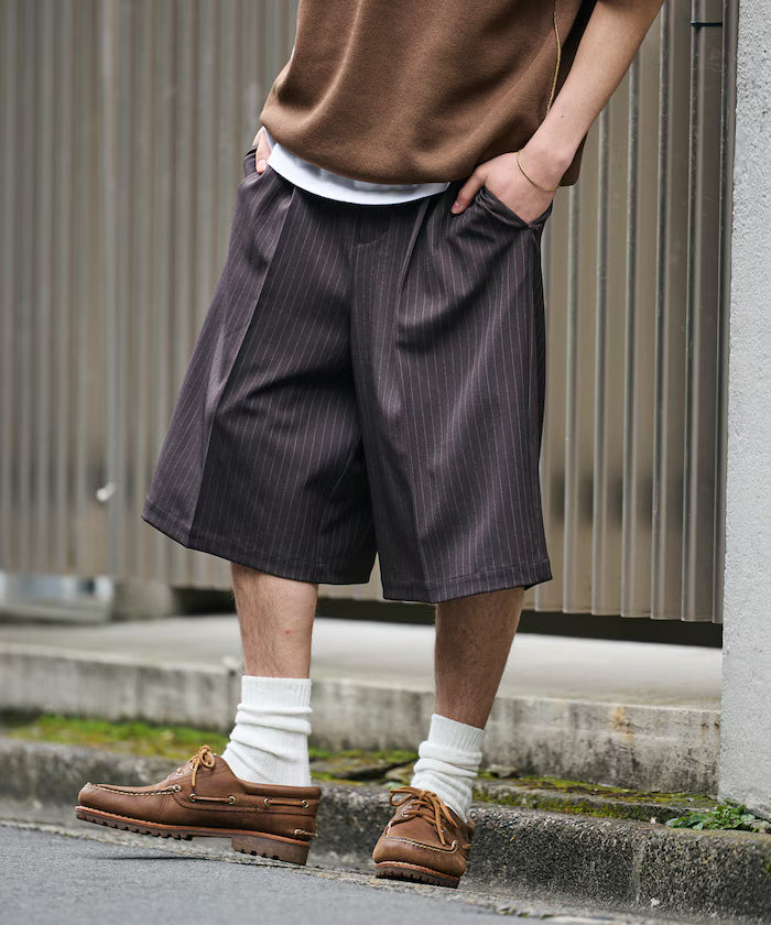1-Tack Baggy Silhouette Slacks Short Pants