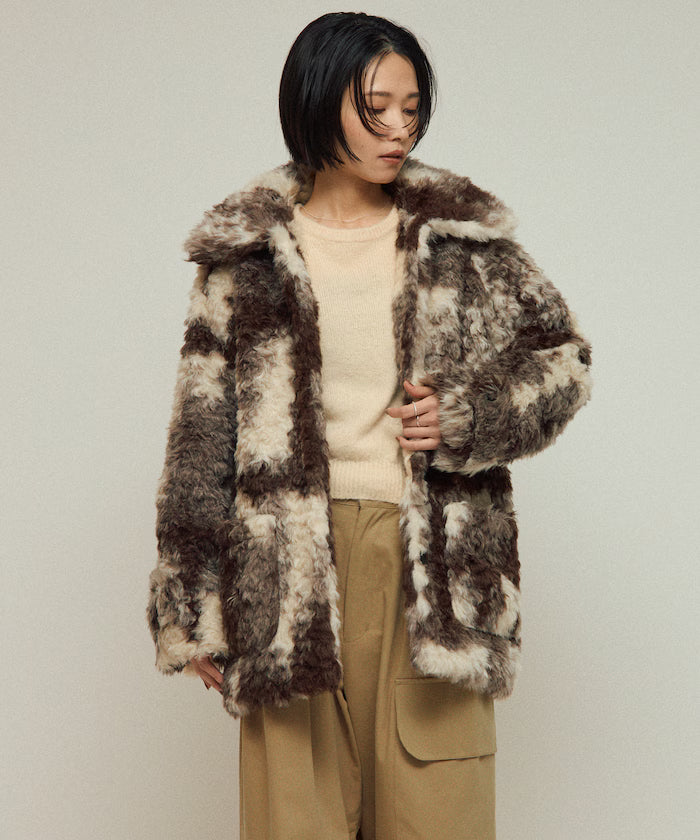 Fake Fur Mid-Length Coat / Fur Coat