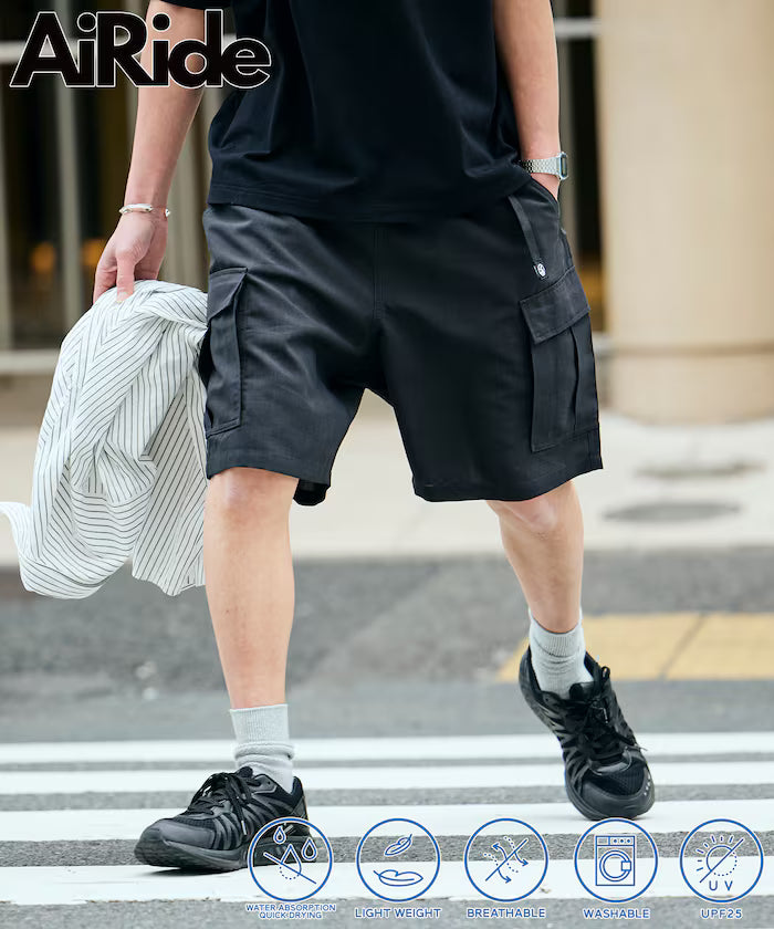 AiRide/Pocketable Climbing Cargo Shorts/Quick Dry/UV Cut [Limited Release] - Charcoal Gray