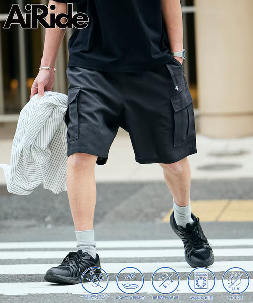 AiRide/Pocketable Climbing Cargo Shorts/Quick Dry/UV Cut [Limited Release] - Charcoal Gray