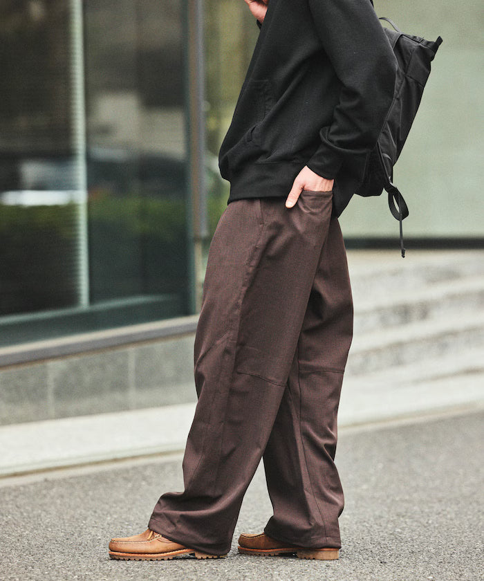 [New Color Added] Quick-Drying Material Relaxed Fit Curved Silhouette Over Pants Linen-Style Home Care