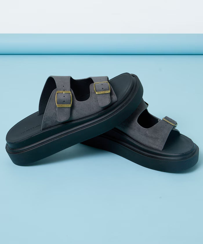 Lazerette SW Double Strap Slide Sandal / Platform Sole [23~28cm] 【Limited Edition】