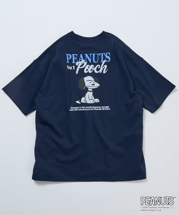 PEANUTS/Peanuts Exclusive Big Silhouette Back Print Crew Neck T-Shirt/POOCH [Limited Edition]