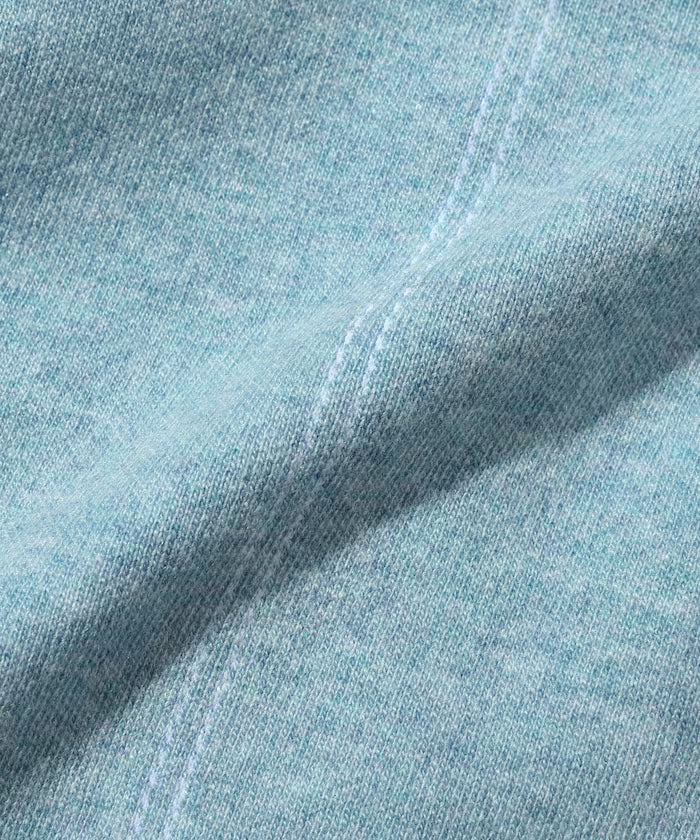 Oversized Wool Blend Knit Coverall / Color Stitch Knit Jacket