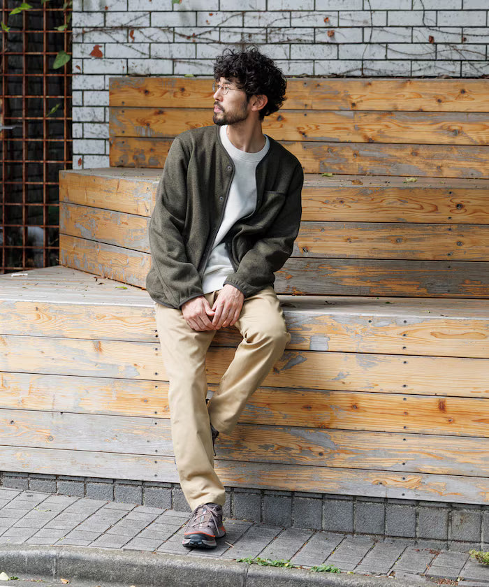 Relaxed Fit Knit Fleece Cardigan