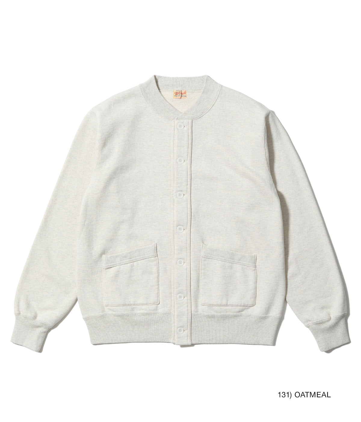BUTTON FRONT ATHLETIC COAT - OATMEAL