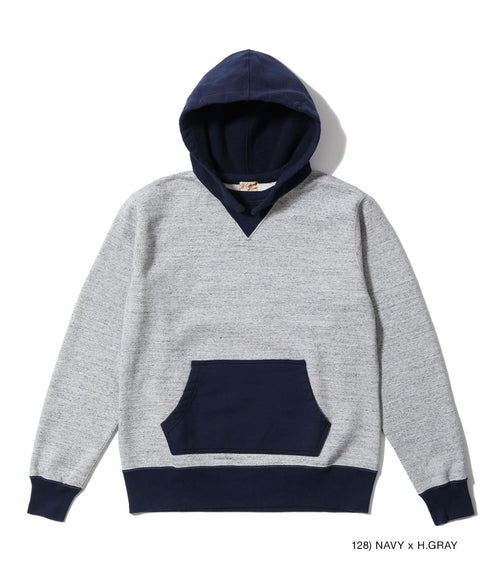 ATTACHED HOOD PARKA - NAVY × H.GRAY