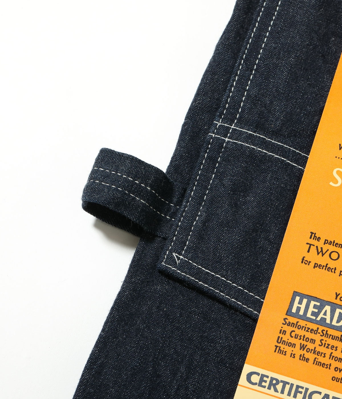 HEADLIGHT 11oz. BLUE DENIM LOW BACK OVERALLS