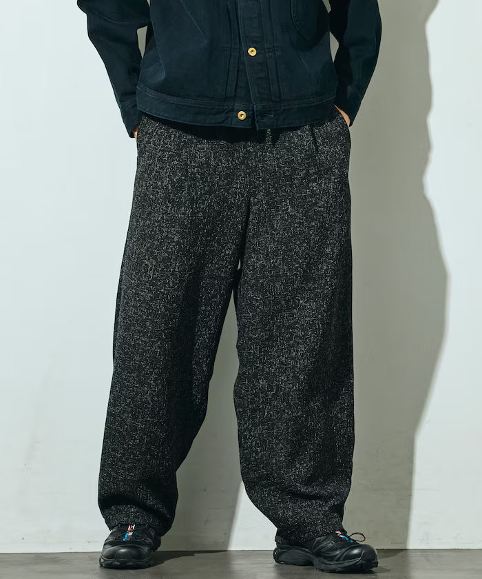 Spindle Summer Tweed Easy Wide Pants - Black