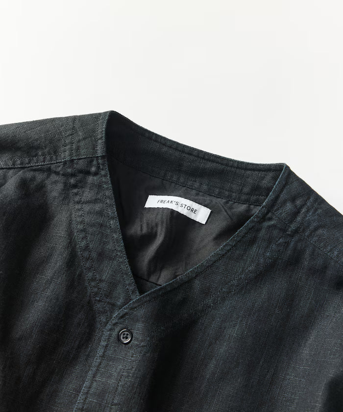 LINEN COTTON V NECK SHIRT
