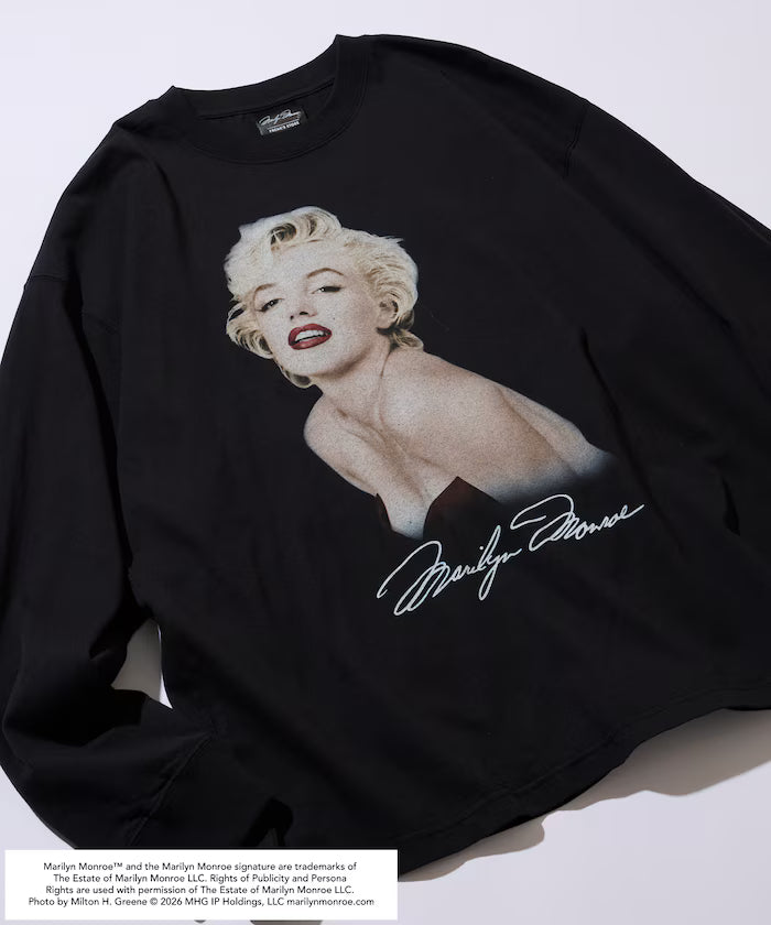 Special Order Marilyn Monroe L/S Cut Sew 'Red Sitting' - Black