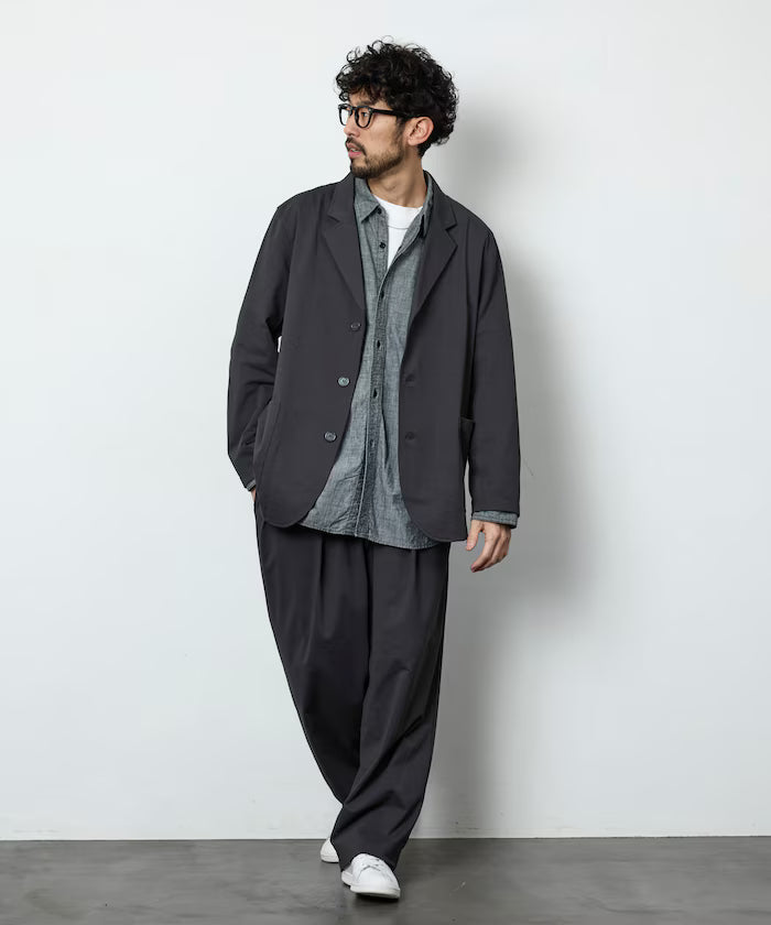 AIRDRY HIGH TECH YARN High-Performance Material Easy Wide Slacks Pants Relaxed Fit