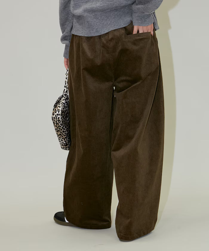 Wide Corduroy Easy Pants [Limited Edition] - Brown