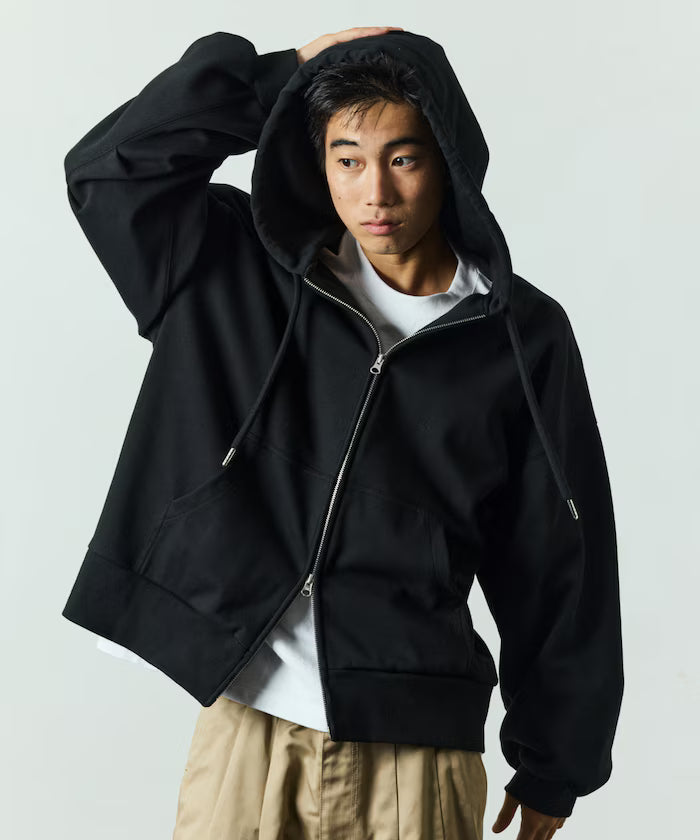 Relaxed Fit Bonding Zip-Up Parker [Limited Edition] - Black