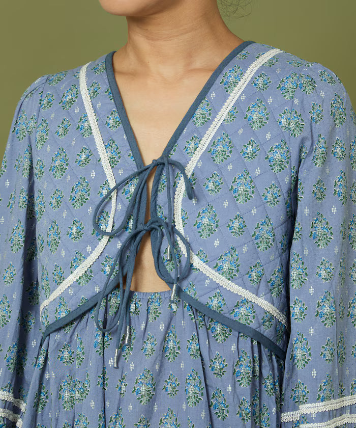 Bust Cut One-Piece with Chest Quilt and Ribbon