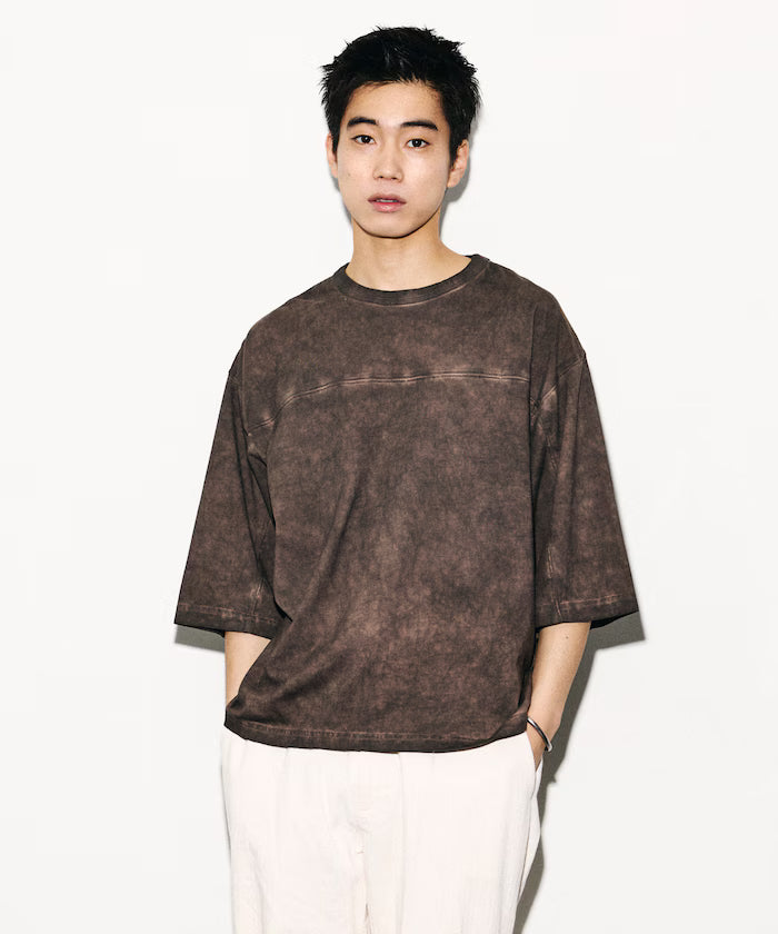 Cold Die Football Crew Neck T-Shirt - Brown